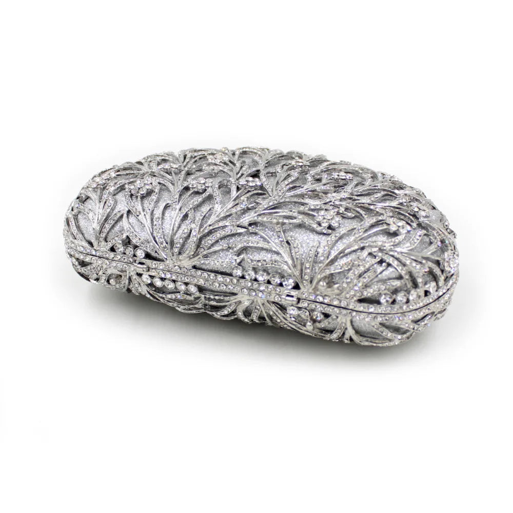 2025 venda quente dendritic cristal diamante-cravejado bolsa brilhante saco de noite dourado para mulher