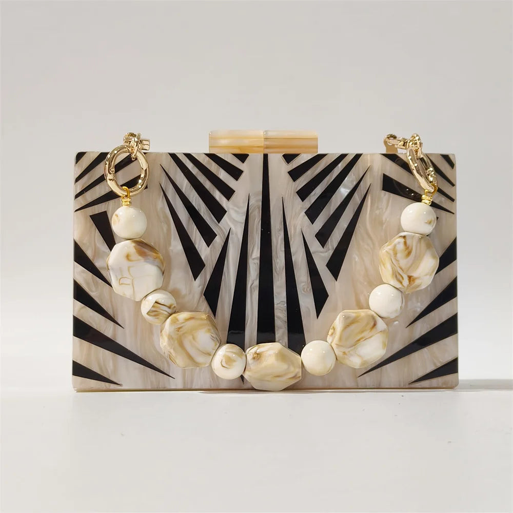 Mármore nu preto listrado acrílico bolsa feminina ombro noite garras saco festa de casamento designer senhora aleta bolsa caixa