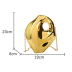 Nova moda acrílico forma de ovo bolsa embreagem para mulheres ouro prata saco festa à noite luxo shinny caixa metal ombro crossbody sacos