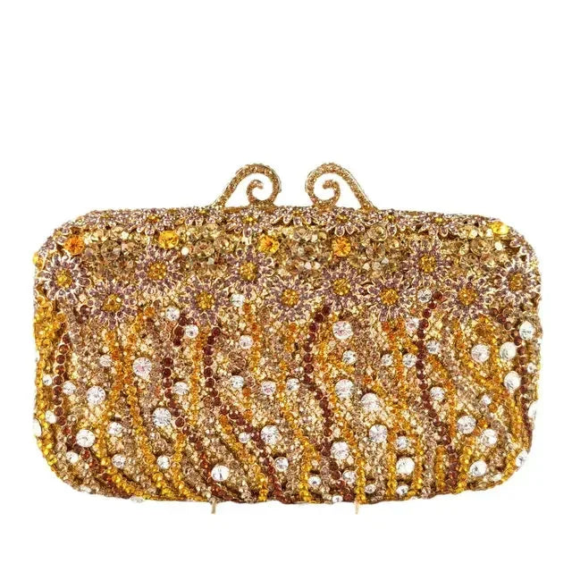 Boutique de fgg brilhante magenta strass bolsas de embreagem para mulheres elegantes, sacos de embreagem de noite formais, bolsa de embreagem de flor de noiva