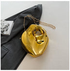 Nova moda acrílico forma de ovo bolsa embreagem para mulheres ouro prata saco festa à noite luxo shinny caixa metal ombro crossbody sacos
