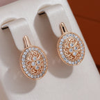 Brincos Vintage Ouro Rosa com Zircônia