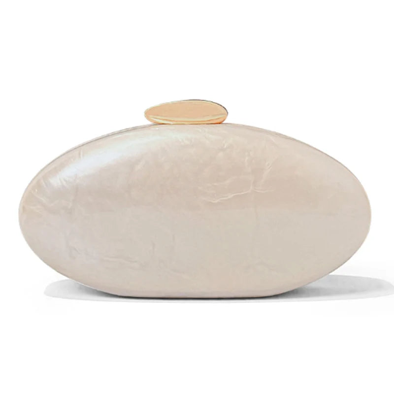 Nova moda acrílico brilhante jantar saco de mão saco de ombro em forma de ovo de ganso crossbody saco