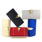Bolsa Clutch Elegante para Noite, Bolsa de Mão Feminina com Corrente para Vestido, Casamento, Banquete, Bolsa Rígida de Couro...
