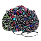 Venda quente de luxo phoenix flor totalmente diamante espumante grânulo cristal bolsa de noite de casamento feminino