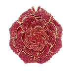 Rosa/branco cristal noite sacos de embreagem strass festa baile bolsas diamantes flor formal jantar bolsas para mulher minaudiere
