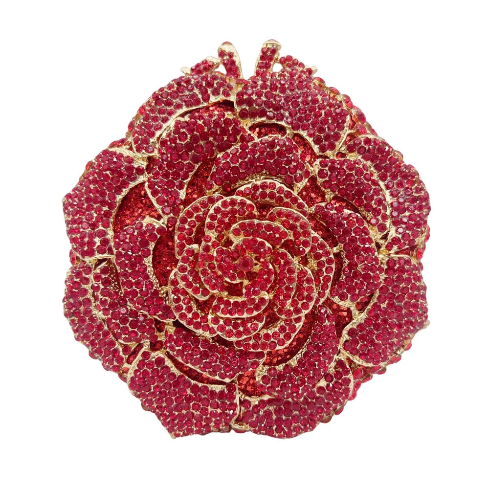 Rosa/branco cristal noite sacos de embreagem strass festa baile bolsas diamantes flor formal jantar bolsas para mulher minaudiere