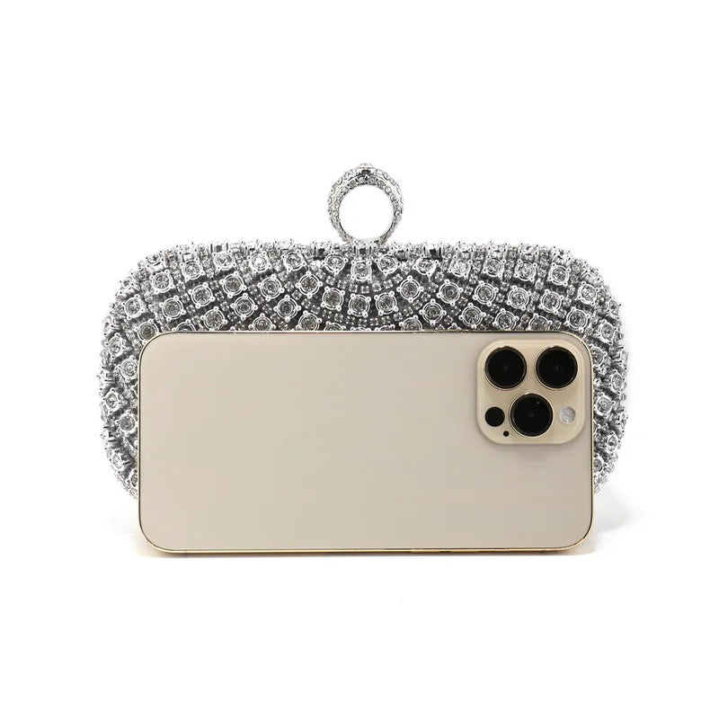 Bolsa de noite embutida com diamante, bolsa feminina para festa, vestido de casamento brilhante, versátil, bolsa crossbody para correspondência diária