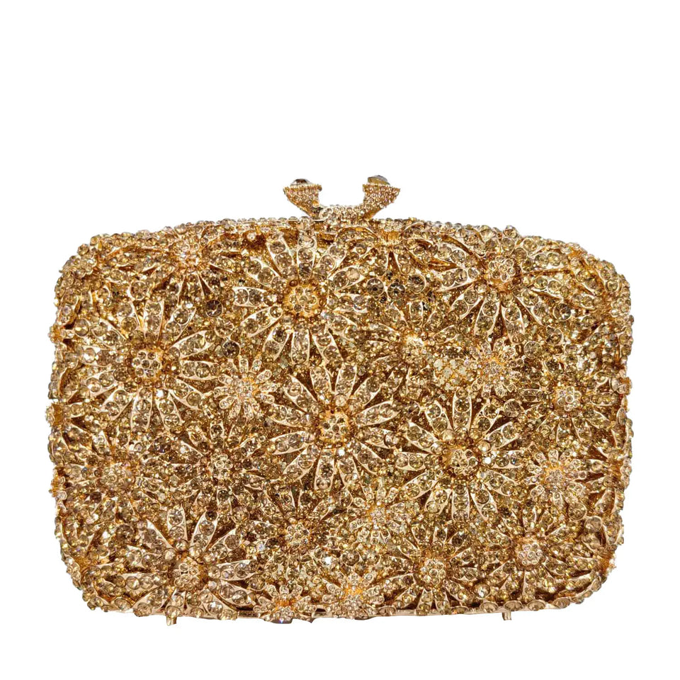 Boutique de fgg crisântemo flor sacos de noite e embraiagens feminino cristal embreagem festa casamento strass bolsas bolsas