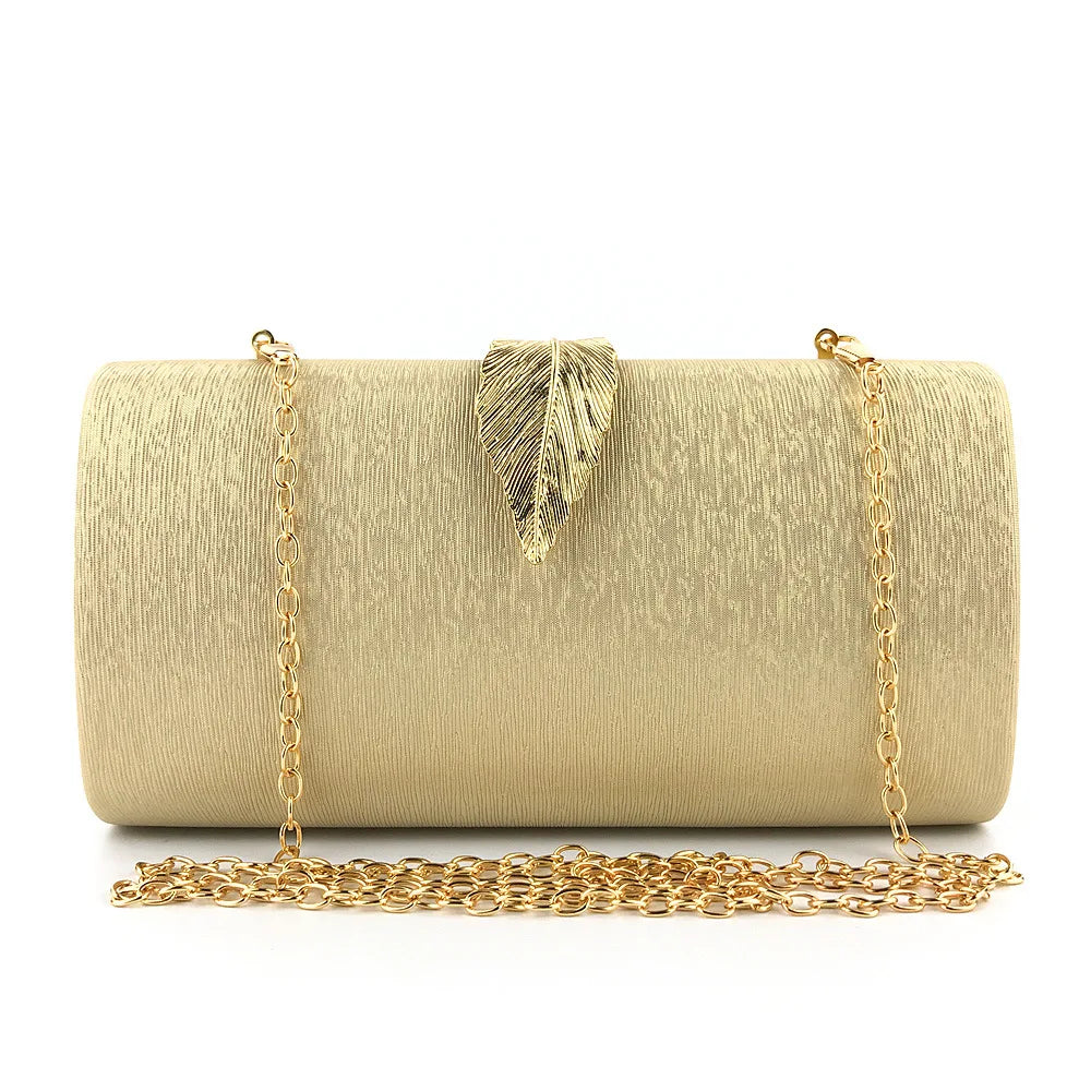 Bolsa Clutch Elegante para Noite, Bolsa de Mão Feminina com Corrente para Vestido, Casamento, Banquete, Bolsa Rígida de Couro...