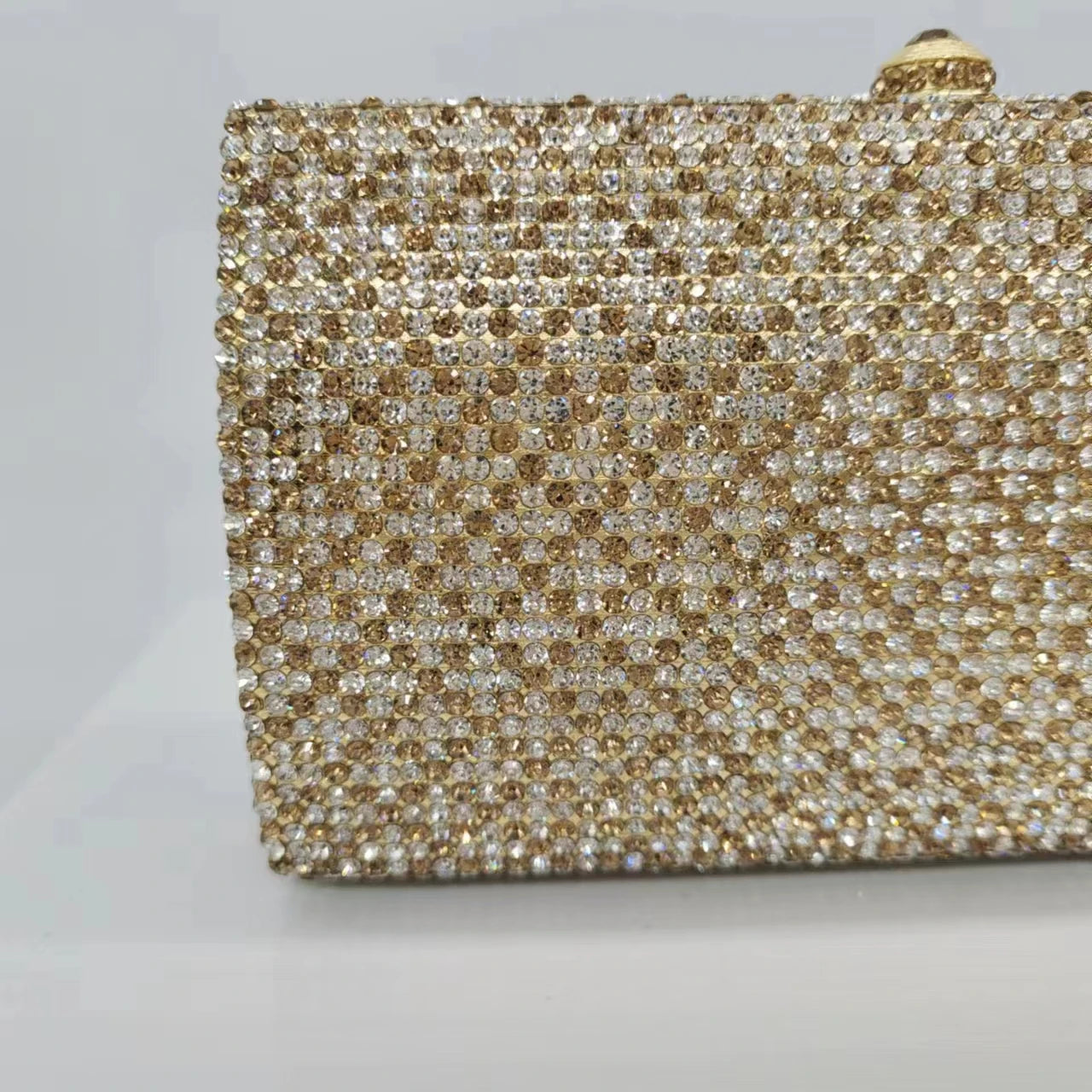 Bolsa de noite de cristal artesanal Bolsas de noite de embreagem de cristal dourado