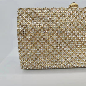 Bolsa de noite de cristal artesanal Bolsas de noite de embreagem de cristal dourado