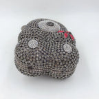Urso de pelúcia dos desenhos animados strass saco vazio metal cristal jantar artesanal diamante bolsa feminina acessível glitter acolchoado crossbody