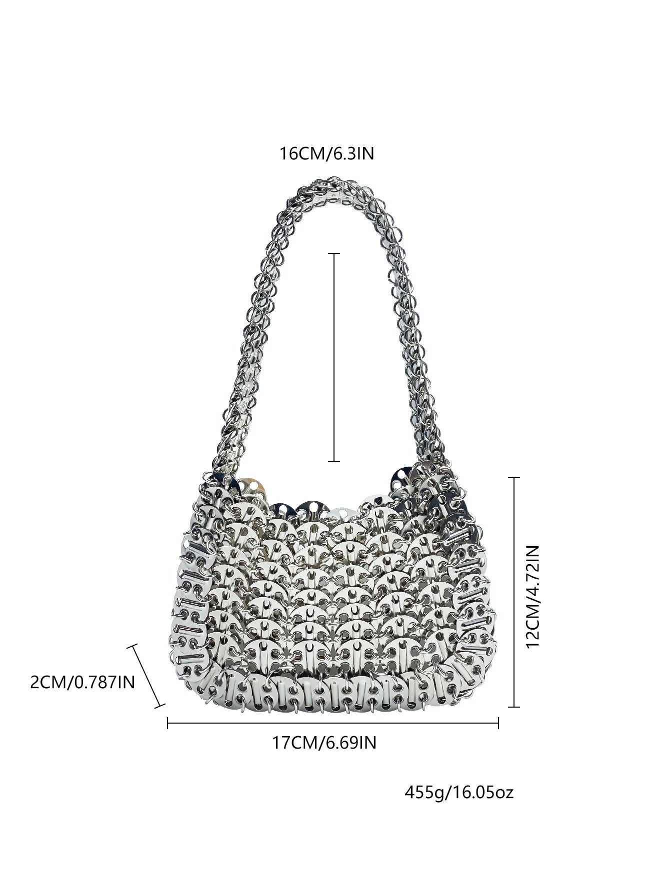 Retro Ins Metal Brilhante Lantejoulas Pequeno Quadrado Bolsa Frisada Tecelagem Jantar Festa Bolsa Rua Tendência Material de Ferro Travesseiro Macio...