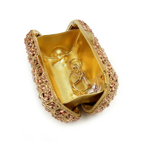 Atacado de luxo rosa diamante feminino luxo strass embreagem saco noite e bolsa cristal saco noite