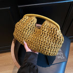Novo verão saco de praia para as mulheres saco de embreagem luxo designer sacos de palha tote bolsa moda tecido rattan sacos feminino bolsa de viagem