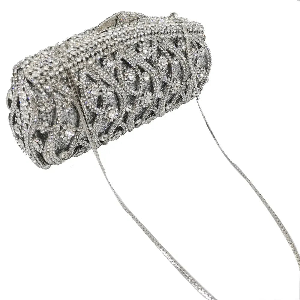 Bolsa De Diamante E Bolsa Para Mulheres, Embreagem De Metal, Sacos De Noite, Festa De Casamento, Cocktail, Boutique Fgg, Em estoque