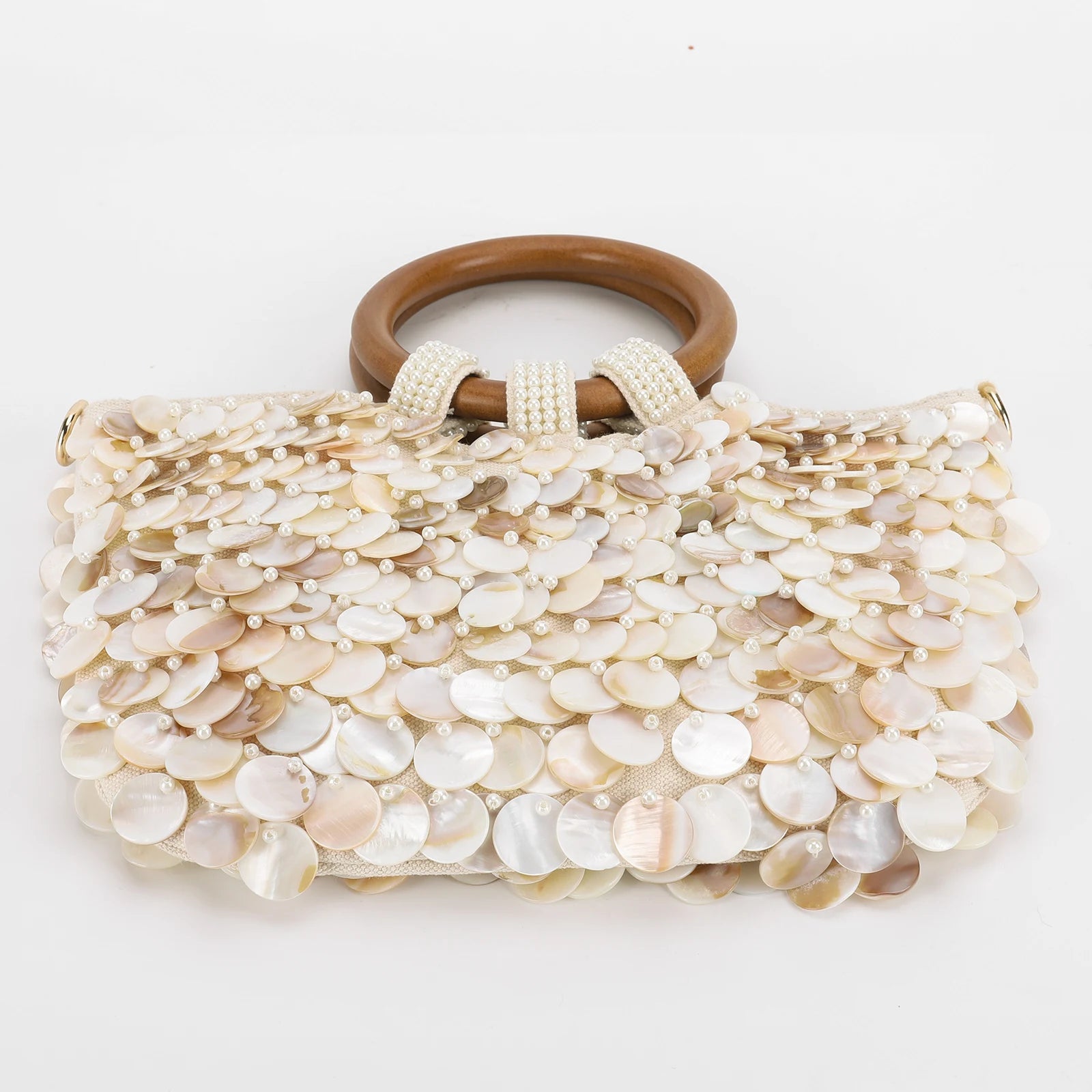 Concha frisada bolsa de embreagem artesanal alça superior saco luxo designer noite bolsa noite para as mulheres férias verão