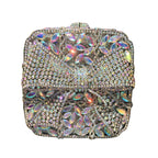 Fábrica atacado forro completo strass cristal artesanal festa de noiva senhoras saco embreagem caixa quadrada em forma de borboleta saco jantar