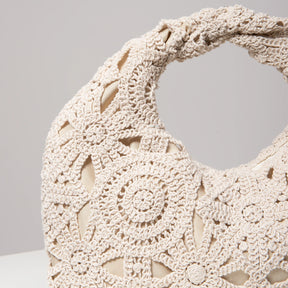 Bolsa de tecido oco com padrão, bolsas de praia boêmia para mulheres, conjunto de crochê, acessórios de praia femininos, Trav Must Haves (padrão aleatório)