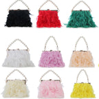 Bolsas de luxo para mulheres, bolsa de embreagem noturna, bolsa de ombro, corrente de pérolas, bolsa de casamento designer 12 cores