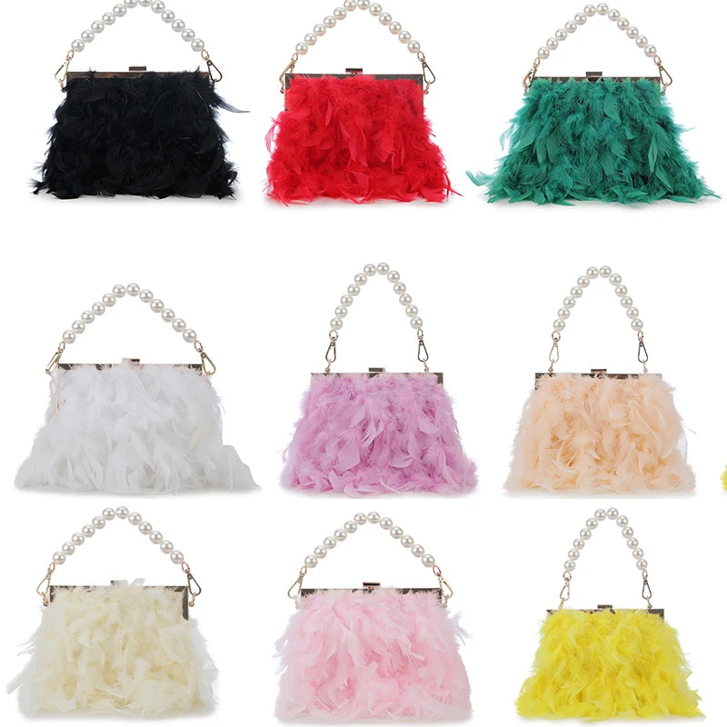 Bolsas de luxo para mulheres, bolsa de embreagem noturna, bolsa de ombro, corrente de pérolas, bolsa de casamento designer 12 cores
