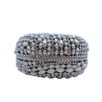Pérola diamante noite embreagens formal casamento folhas bolsas diamante bolsas femininas de metal duro senhora bolsas jantar nupcial embreagem