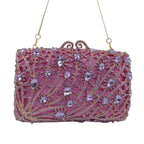 Corrente quadrada horizontal cheia de diamantes bolsa de embreagem algas diamante jantar saco banquete bolsa feminina
