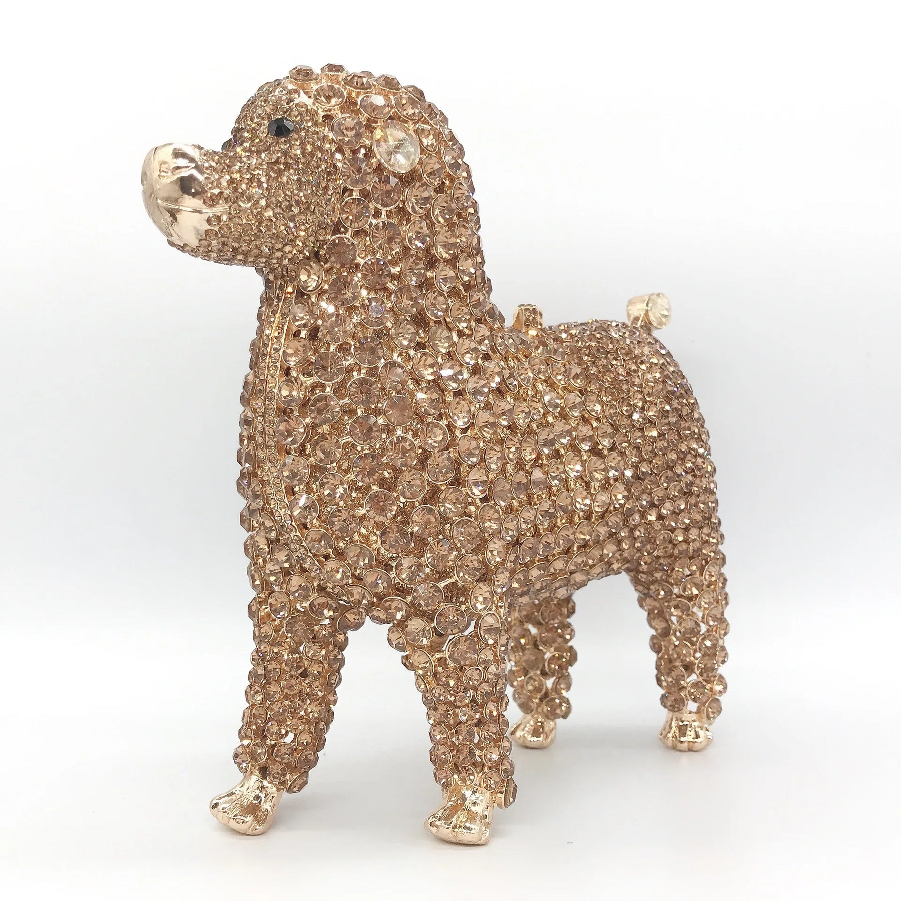 Bolsa de mão com animal incrustado de diamantes, bolsa de noite cheia de diamantes, bolsa feminina, vestido de baile, material de liga, combinação diária