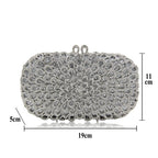 Strass vazio metal cristal jantar diamante bolsa de embreagem feminina mini crossbody com corrente de strass floral frisado sacola