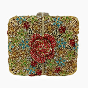 Bolsa de cristal nova flor diamante conjunto jantar saco banquete festa oco diamante embreagem bolsa feminina