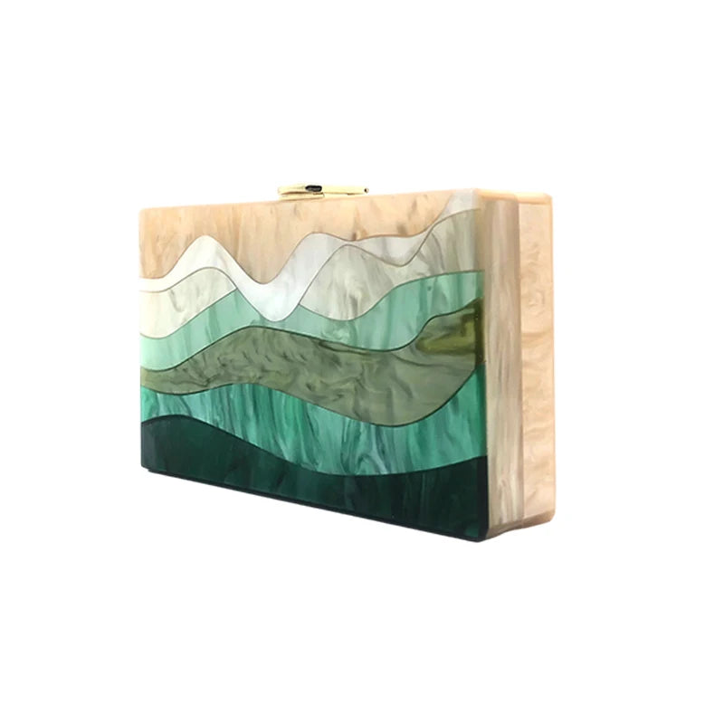 Acrílico saco de noite marca designer de luxo novas bolsas boho nupcial embreagem festa moda carteira elegante ombro crossbody