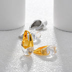 Banhado a ouro simples geométrico gota de água transparente brincos para mulheres europeu americano moda jóias acessórios presentes
