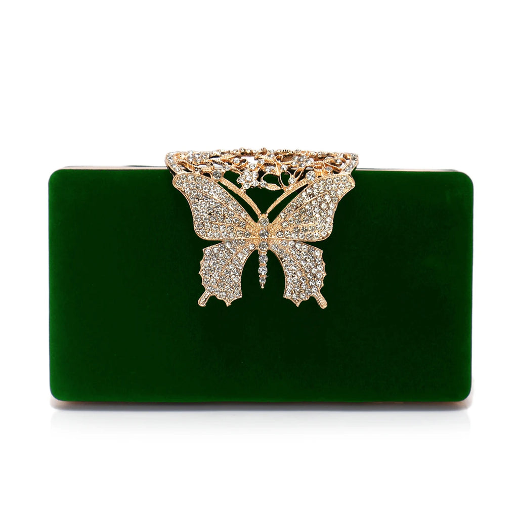 Mulheres sacos de noite borboleta ouro dia embreagem strass ombro corrente festa titular bolsas para moda senhora bolsa
