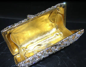 Diamante vazio metal cristal jantar saco diamante embreagem diamante brilhante cristal-incrustado noite saco de embreagem cartera de fiesta