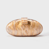 Mulheres acrílico bonito longo redondo saco de noite feminino mármore luxo festa baile bolsa casual embreagem sac uma bolsa principal e bolsa