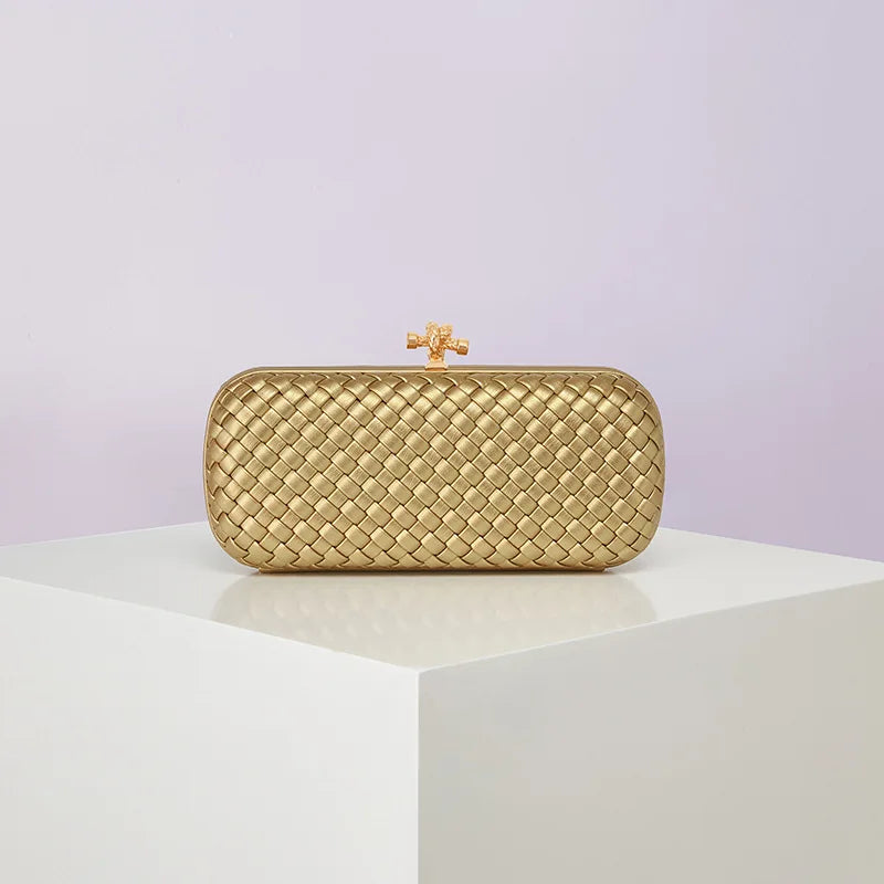 Bolsa Transversal B Home de PU Trançado, Bolsa de Ombro ande com Corrente, Estilo Europeu Moderno, Superfície ia, Cor Pura