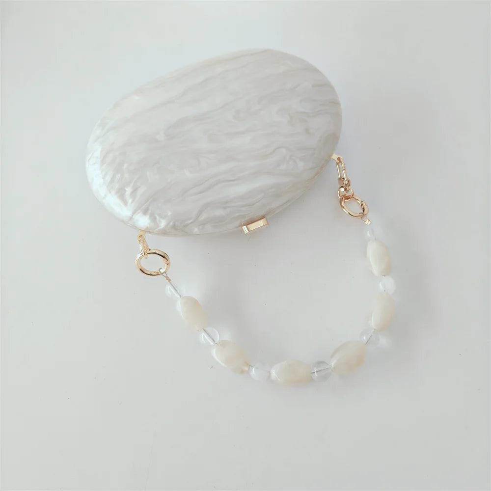 Meia redonda mármore bege sereia série branco pérola efeito casca dura saco vestido de casamento bolsa noiva com praia bolsa de noite