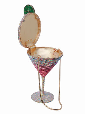 Martin cocktail copo diamante saco de noite nova chegada cristal nupcial bolsa jantar garras feminino bolsa cristal strass sacos