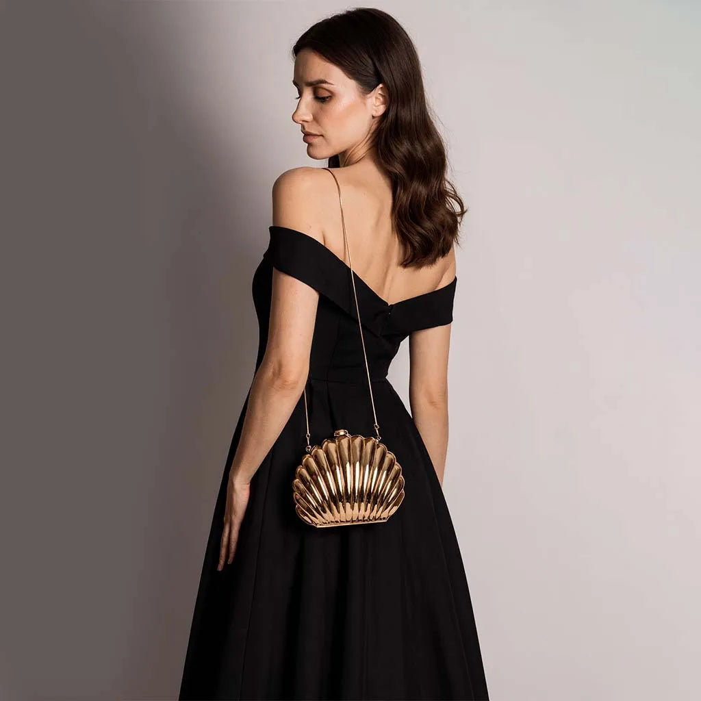 Metálico feito à mão festa de casamento pequenas bolsas designer ins mulheres prata ouro concha saco bonito acrílico noite saco embreagem