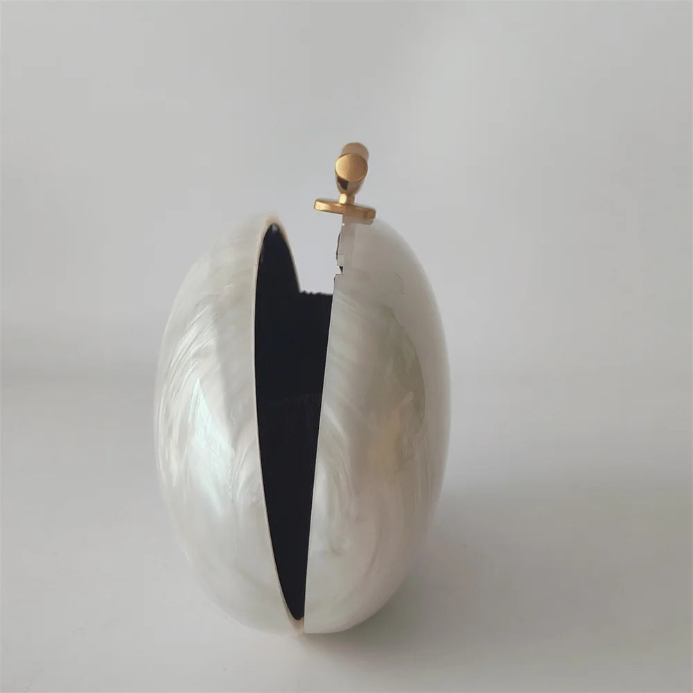 Pérola senhora marcas mulher festa bolsa de casamento acrílico saco crossbody ombro embreagem noite oval feminino concha bolsas femininas