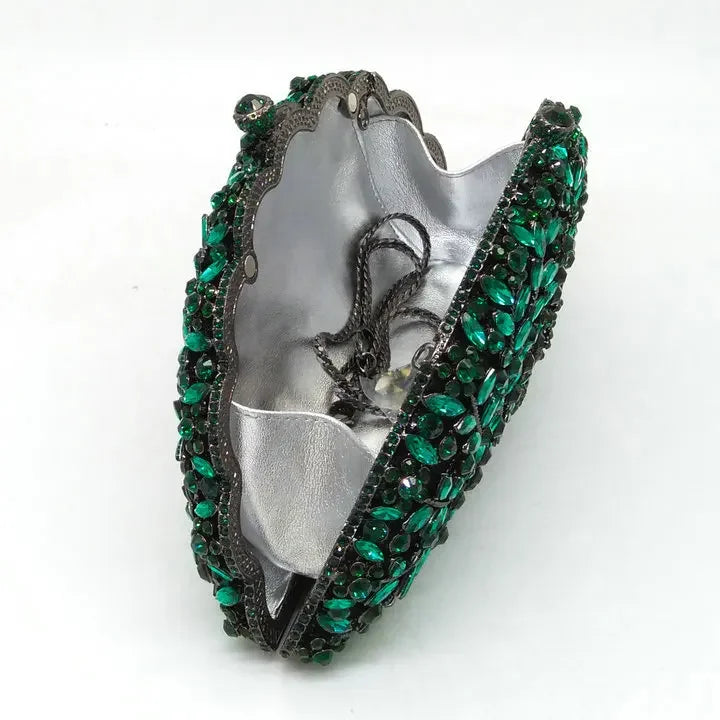 Boutique de fgg pavão verde mulheres bolsas de noite casamento cocktail cristal bolsa embreagem nupcial diamante minaudiere bolsas