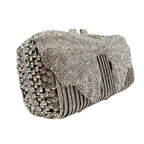 Bolsa de diamante em forma de arco de luxo de alta qualidade, festa de casamento de diamante, bolsa, bolsa de noite, embreagem de cristal