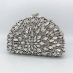 Esplêndido saco de jantar de diamante de metal, cheio de diamantes, saco de moda portátil para vestidos de banquete feminino bolsa de strass