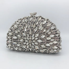 Esplêndido saco de jantar de diamante de metal, cheio de diamantes, saco de moda portátil para vestidos de banquete feminino bolsa de strass