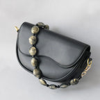 Nova Moda Mulher Saco Acessório Destacável Vintage Grey Bead Cadeia Acrílico Bag Corda Strap Mulheres Bolsa Ombro Handle Chains