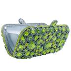 Boutique de fgg bolsas de embreagem verdes para festa feminina, bolsas minaudiere de noite com strass brilhantes, bolsa de embreagem de casamento com pedras preciosas grandes