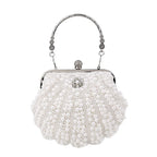 Bolsa pérola para mulheres, embreagem frisada de dois lados, sacos de noite elegantes, bolsa de casamento nupcial, bolsa luxuosa de strass, moda