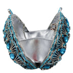 Boutique de fgg luz azul cristal sacos de embreagem para mulheres pavão noite bolsa nupcial casamento strass minaudiere bolsas saco