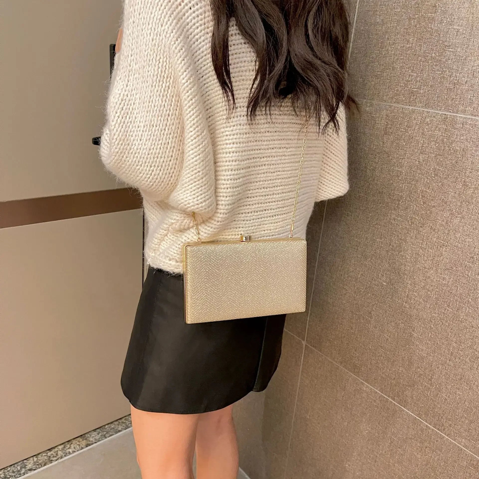 Elegante jantar saco de embreagem bolsa de ombro feminino brilhante grampo de cabelo pequena caixa de maquiagem nova 2025 tendência da moda